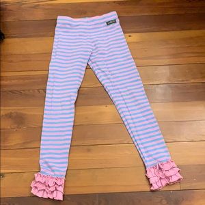 Matilda Jane Struped ruffle leggings size 10 EUC